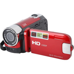 Yosoo Health Gear Video Camera Camcorder, 4K 48MP DV Handheld Camera, 2.7 Inch TFT Rotating Screen, 16X Digital Zoom Video Camera with USB Cable, Compact Camcorder (Red)