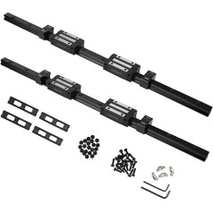 HGR20 350 mm Linear Guide Set, 2 Pieces 350 mm Linear Rails and 4 Pieces HGH20CA Sliding Block Sliding Block