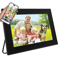 32 GB WiFi Digital Photo Frame, 10.1 Inch Frameo Photo Frame, 1280 x 800 HD IPS Touch Screen, Auto Rotate, Share Photos/Videos Instantly via Frameo App from Anywhere, Wall Mounting, Black