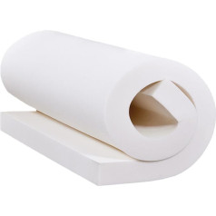 Polsterschaumplatte mit hoher Dichte für Kissen, feste Schaumstoffpolsterung für Stühle, Sofas, Haustierbetten und Fenstersitze, maßgeschneiderter weißer Schaumstoff (8 cm dick, 130 x 40 cm)