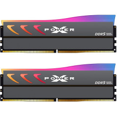 Silicon Power DDR5 64GB (2x32GB) Storm RGB 6000MT/s (PC5-48000) 288-pin CL38 1.35V UDIMM Desktop Memory Module RAM SP064GXLWU60BFDK Grey