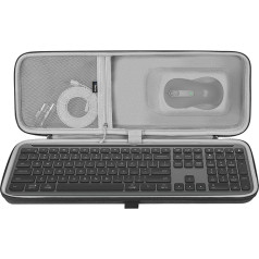 Geekria Keyboard and Mouse Combo Carrying Case, Hard Shell Travel Replacement Case for Logitech MK955 / K950 Signature Slim Wireless Keyboard and Mouse Combo (Dark Grey)