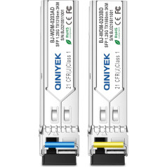 QINIYEK 1 Pair Simplex LC SFP Module 3KM-1.25G BiDi Single Mode Fiber Connectors SFP-WDM-SM 1000BASE BiDi 1310nm/1550nm SFP Transceiver Module