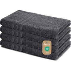 Lavea Hand Towels, Terry Series Elena, 50 x 100 cm, Anthracite, Set of 4