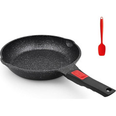 Bobikuke Non-Stick Frying Pan 26 cm with Removable Handle Non-Stick Coating Wok Pan for All Hobs (Black)