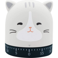 Ranvi Cute Animal Shapes Kitchen Timer, 60 Minutes Mechanical, No Battery Required (Kitten)