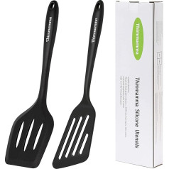 Spatula, Heat-Resistant Plastic Spatula, Kitchen Utensil Set, Dishwasher Safe Non-Stick Turner Cookware, Black Spatula for Cooking, Baking, Flip, 34 cm