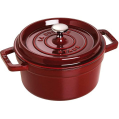 Staub 1102285 Casserole Dish Round with Lid 22 cm 2.6 L Matt Black Enamel Inside Pot, 22 cm