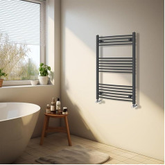 NRG 1000mm x 600mm Curved Towel Rail Radiator Anthracite