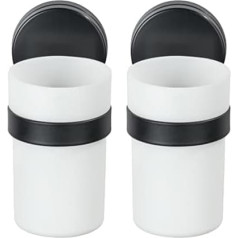 WENKO Static-Loc Plus Pavia Black Toothbrush Holder, Attaches without Drilling, Secure Hold Due to Static Adhesion on Smooth, Airtight Surfaces, 6.5 x 12 x 9 cm, Matte Steel