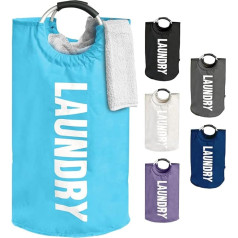 ANSIO Laundry Basket, 115L Laundry Bag with Handles, Oxford Material Laundry Baskets for Bedroom and Bathroom - Laundry Basket Light Blue