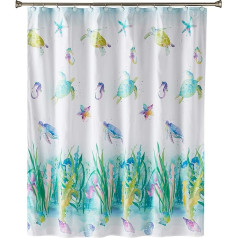 SKL Home by Saturday Knight Ltd. Watercolour Ocean Shower Curtain, Fabric, Multi-Colour