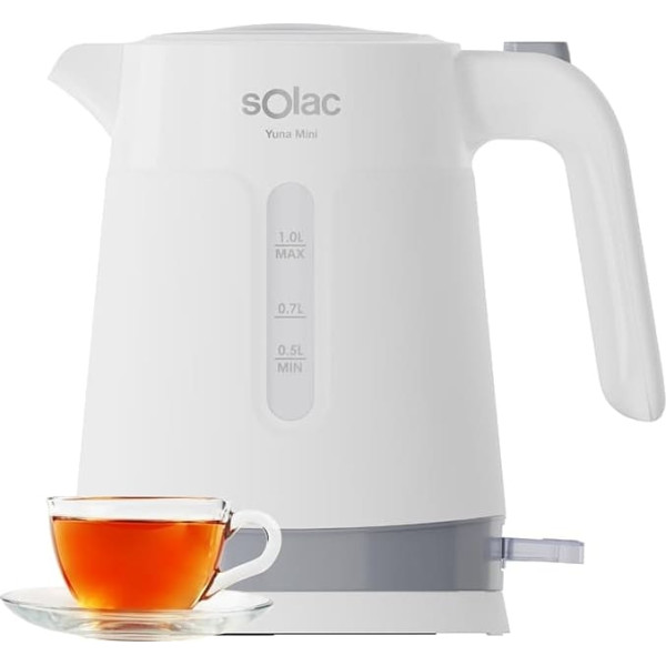 Solac Yuna Mini Electric Kettle, 2200W, 1L, 360° Base, Automatic Absc
