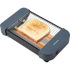 Grunkel Toaster with 300 W and suitable for 1 slice of bread with on/off and without timer. Crumb drawer and 29 x 19 cm total area