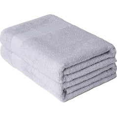 Brielle 100% Cotton Towel Set - 2 Bath Towels 70 x 140 cm, Cotton Very Absorbent Towels for the Bathroom, Shower Towel in Hotel & Spa Quality, Pack of 2, Grey Colour