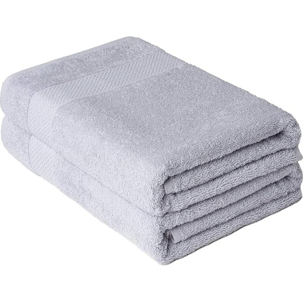 Brielle 100% Cotton Towel Set - 2 Bath Towels 70 x 140 cm, Cotton Very Absorbent Towels for the Bathroom, Shower Towel in Hotel & Spa Quality, Pack of 2, Grey Colour