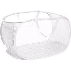 Diggoour Durable Collapsible Laundry Baskets, Mesh Pop Up Laundry Basket with Convenient Bag, Foldable Laundry Basket with Reinforced Carry Handles for Laundry, Bathroom, Nursery or Travel,