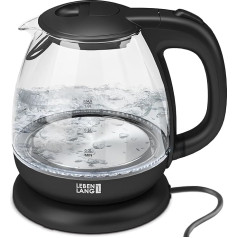Glass Kettle Small – 1 Litre Including Limescale Filter I By LEBENLANG I BPA-Free Kettle Glass 1 Litre Glass Kettle Small Kettle Camping Travel Kettle Travel Mini Kettle for on the Go