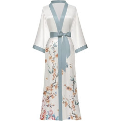 Women's Silk Kimono Robes Long Bathrobes Female Sleepwear Floral Print Wedding Robe Nightgown Satin Bridesmaid Robes