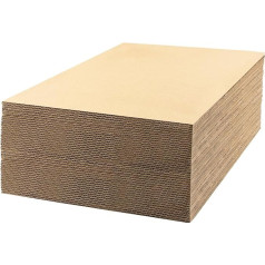 Golden State Art, 50 Pieces Corrugated Paper Sheets 12 x 16 Inch Flat Paper Layer Blocks for Packaging, Shipping or Crafts (0.12 inch Thick, Brown)