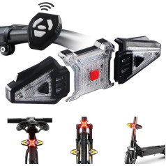 3 Pack Bicycle Split Rear Light with Turn Signal, Bicycle Flashing Light, Rechargeable USB Remote Control Bike Flashing Light with Warning Light for Flash and Red Tail Light for Bike