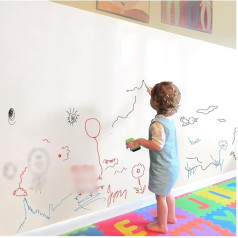 Magnetisches Whiteboard-Papier, Selbstklebende magnetische Whiteboard-Papierrolle, trocken abwischbare Tafelaufkleber, mehrere Größen, weiß(47.24x157.48in/120x400CM)