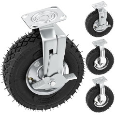 Pneumatische Sackkarren-Reifen – 20,3 cm Ersatzräder für Schubkarren, Gartenwagen, Sackkarren, Trolleys, Nutzwagen – 4,1/3,5–4 Notfallreifen, strapazierfähiges Gummi, einfache Installation (25,4 cm)