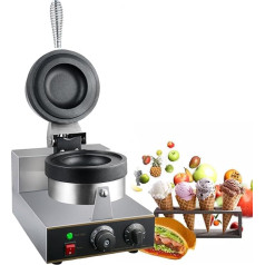 Electric Burger Press Ice Cream Burger Maker, Electric Burger Maker, Commercial Single Head Non-Stick Hamburger Machine, Stainless Steel Baking Machine for Breakfast in the Kitchen at Home