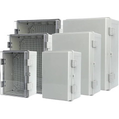 AIRUIXI IP66 ABS PC Scharnier Kunststoffgehäuse Stromanschlusskasten Outdoor Kunststoffkasten(210x130x110mm,Gray Cover)