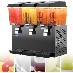 Kommerzieller Getränkespender mit Thermostatregler, 3 Tanks aus Edelstahl, Kaltgetränkespender für Zuhause, Restaurant, Bar, Party