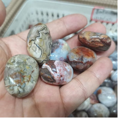 MOOWI Crystal Natural Smooth Agate StoneCrystal Specimen Plus Craft Decoration NaturalReiki Decoration ZoCzkgzd (Size : 3piece About 60g)