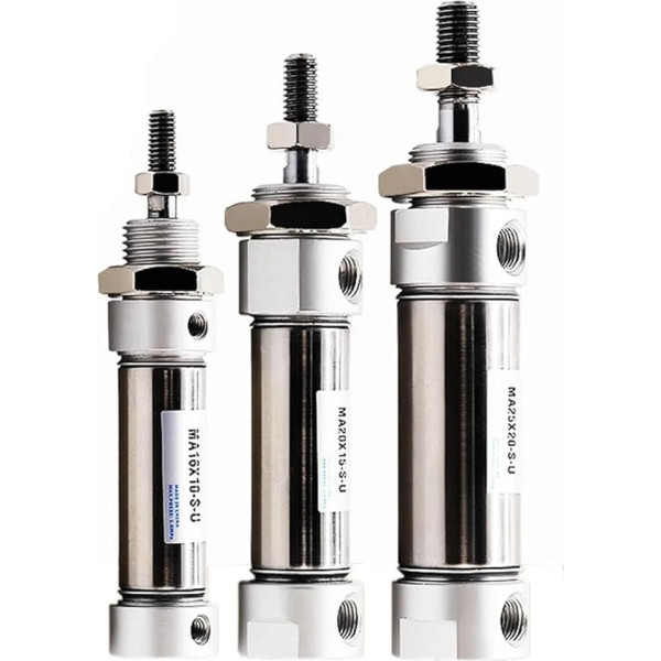Pneumatischer Mini-Zylinder aus Edelstahl, MA16 mm x 10/15/20/25/30/40//50/60/75/80/100/120/125-200-SU flacher Schwanz (Hub 160 mm-S-U), 1 Stück