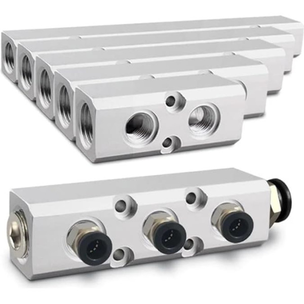 PT 2 3 4 5 6 Wege Gewindeanschluss, pneumatischer Schnellverbinder für Luftschlauch, Aluminiumkrümmerblock, Splitterverbinder, Farbe: SY30 3 Way 5 Port)