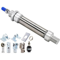 SAEVVCJWW MA20 x 400 450-CA-S pneumatischer Edelstahlzylinder mit 20 mm Bohrung, doppeltwirkender Mini-Rundzylinder (MA20 x 500-CA-S, Zylinder und FA)