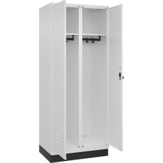 C + P Möbelsysteme C+P | Schwarz-Weiß-Spind Classic Plus | 1 Abteil | verkehrsweiß | HxB 1950 x 800 mm | mit Bodensockel | Drehriegel