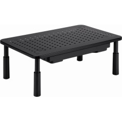 Regulējams monitora statīvs ar atvilktni (taisnstūris)