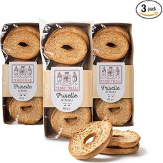 Terre Dei Trulli Friselle Whole Grain - 3 Packs of 300 g | Handmade Friselle | Healthy Snack for a Quick and Delicious Meal | Healthy Snacks, Salty Snacks, Healthy Snacks