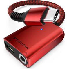 USB C Headphone Adapter and Charging, Stouchi USB Type C to 3.5 mm Jack Aux Adapter, Hi Res DAC, Safe 30 W Fast Charging, Compatible with iPhone 15 Pro/Max, Samsung Galaxy S23 S22, iPad Air/Pro/Mini,