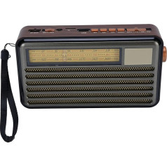 Radios Portable AM FM, Small Bluetooth Wireless Speaker with Vintage Retro Design, Portable Solar Battery Radio for Outdoor Lighting Emergency