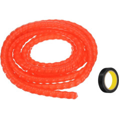 sourcing map Spiral Cable Winder 3M 12mm Cable Management Sleeve PP Insulation Cable Organizer for Computer Wire Power Cable Gas Line Red with Tape