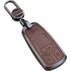 ontto Car Key Case Key Fob Suitable for Audi A4 B9 A5 A6 8S 8W Q5 Q7 4M S4 S5 S7 TT TTS TFSI RS Remote Control Cover Key Case Key Case Protective Cover 3 Buttons Brown B