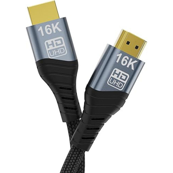 CHENLENIC HDMI Cable 16K, HDMI 2.2 Cable Ultra High Speed 96Gbps 16K@30Hz 8K@60Hz 4K@240Hz, with HDCP 2.3 & HDR10 eARC Compatible with PS5/Xbox/Roku TV/PC Gaming/Blu-ray (HDMI Cable 16K 3M)