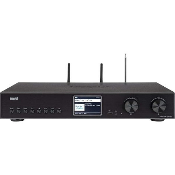 Imperial DABMAN i510 BT - Hi-Fi Tuner Internet Radio / Digital Radio (DAB+ / DAB / FM / WLAN / LAN, Bluetooth Send and Receive, USB, Streaming Services Amazon Music, Napster etc.) Black