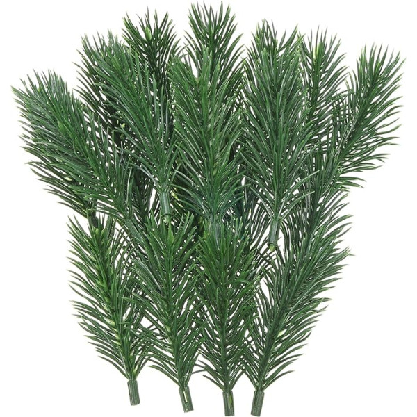 PATIKIL 3:Artificial Green Pine Needles, 48 Pack Branches Small Branches Stems Picks for Christmas Wreath Arrangement DIY Craft Wedding Party Home, Style 2