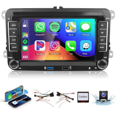 2G + 64G Car Radio Android 13 for VW Golf 5 6 Passat Jetta Caddy EOS T5 Tiguan Touran CC Polo, 7 Inch HD Touchscreen Car Radio with Wireless Carplay Android GPS WiFi USB Bluetooth FM RDS Reversing