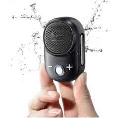 Divoom Itour-S Mini Portable Bluetooth Speaker with Microphone, Clip-On Portable Speaker, IP67 Waterproof, 10 Hours Playtime, for Construction Site, Workshop, Outdoor, Climbing (Black)