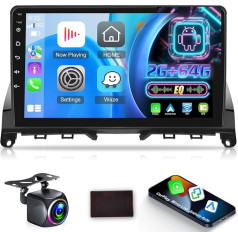 [2G + 64G] Android Car Radio for Mercedes Benz C-Class W204 S204 2006-2011 with Wireless Carplay and Android Car, 9 Inch HD Touchscreen Car Radio with GPS/WiFi/Bluetooth/EQ/FM RDS