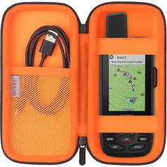 BOVKE GPS Carrying Case for Garmin GPSMAP 66i, Garmin inReach Explorer+ GPS Navigation Mount for Garmin GPSMAP 78sc 66s Handheld Satellite Communicator, Mesh Pocket, Charging Cable, Black