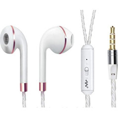 Shot Case Wiko Y80 In-Ear Headphones with Microphone Hands-Free Universal Earphones with Jack (Pink)