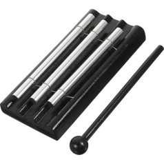 TOYANDONA Black Three-Tone Metal Tube Wind Chime Wooden Percussion Instrument with Mallet Lightweight Portable Smooth Workmanship for Stage Performances Easy for Beginners